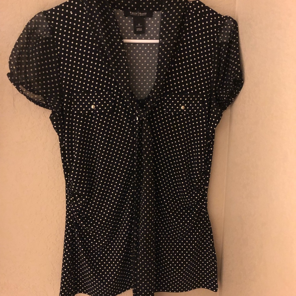 White House Black Market polka dot blouse